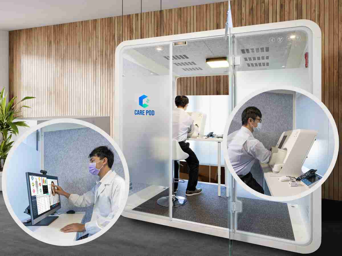 达擎于医疗科技展中展出＂远距诊疗舱＂，，，，以因应医疗数字化及社会高龄化趋势下、、、复诊及慢性病患等族群对于远距看诊需求逐渐升高所推出的创新整合方案。。。。多功能合一、、、高隐私性的远距诊疗舱可根据病患端与医师端的不同需求，，，，提供弹性化及客制化功能，，，节省医生和病患的精力及时间